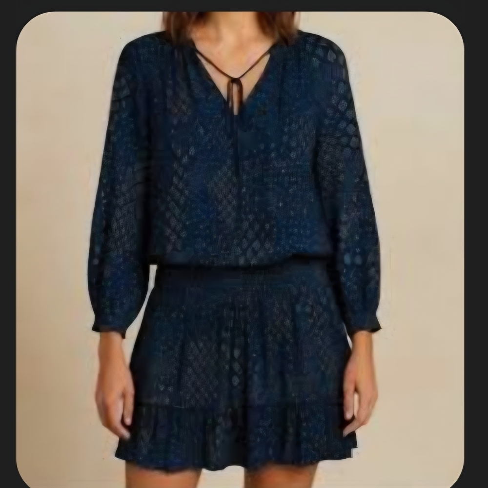 Current Air Navy Long Sleeve Dress MED 1440